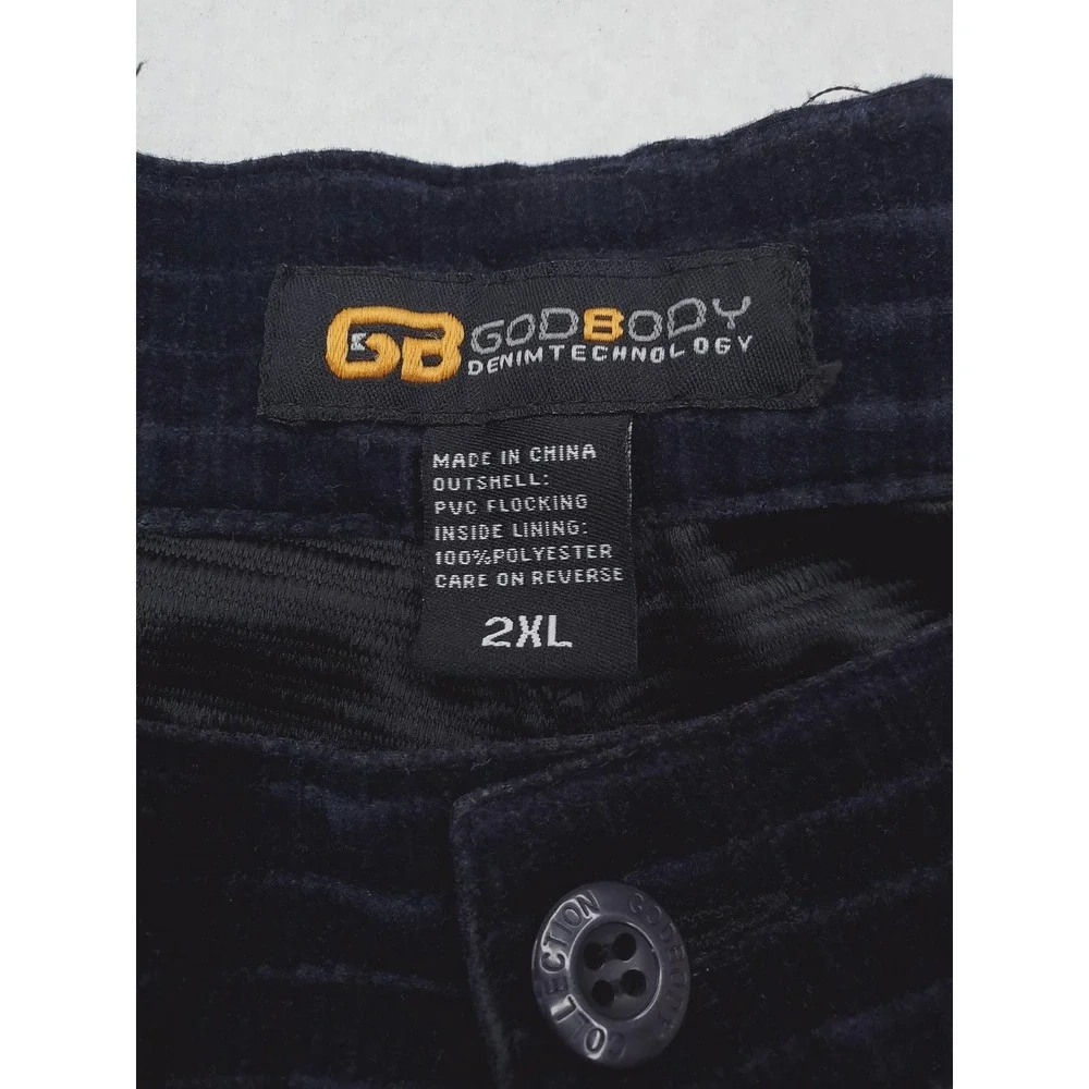 Vintage Godbody Track Suit Mens 2XL Blue Corduroy Velour Wide Wale Hip Hop Y2K